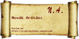 Novák Arétász névjegykártya